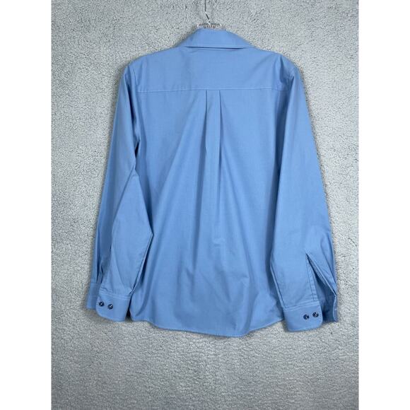 Linden Grey Womens Size M Blue Button Up Long Sleeve Shirt - Picture 2 of 9
